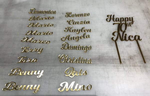 Acrylic & Wood Name for Place Setting